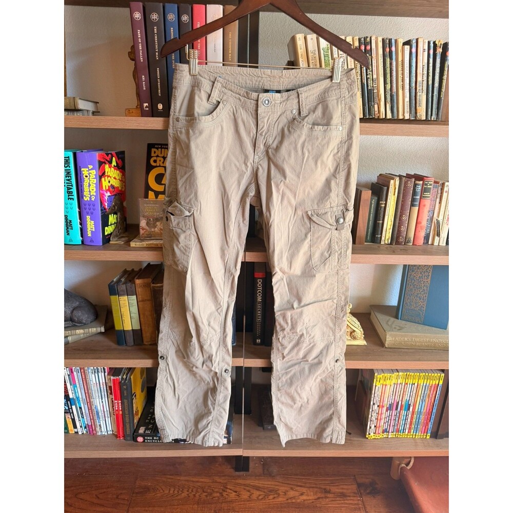 KUHL Splash Roll-Up Hiking Cargo Pants Womens Size 8 Regular Tan Khaki Outdoor